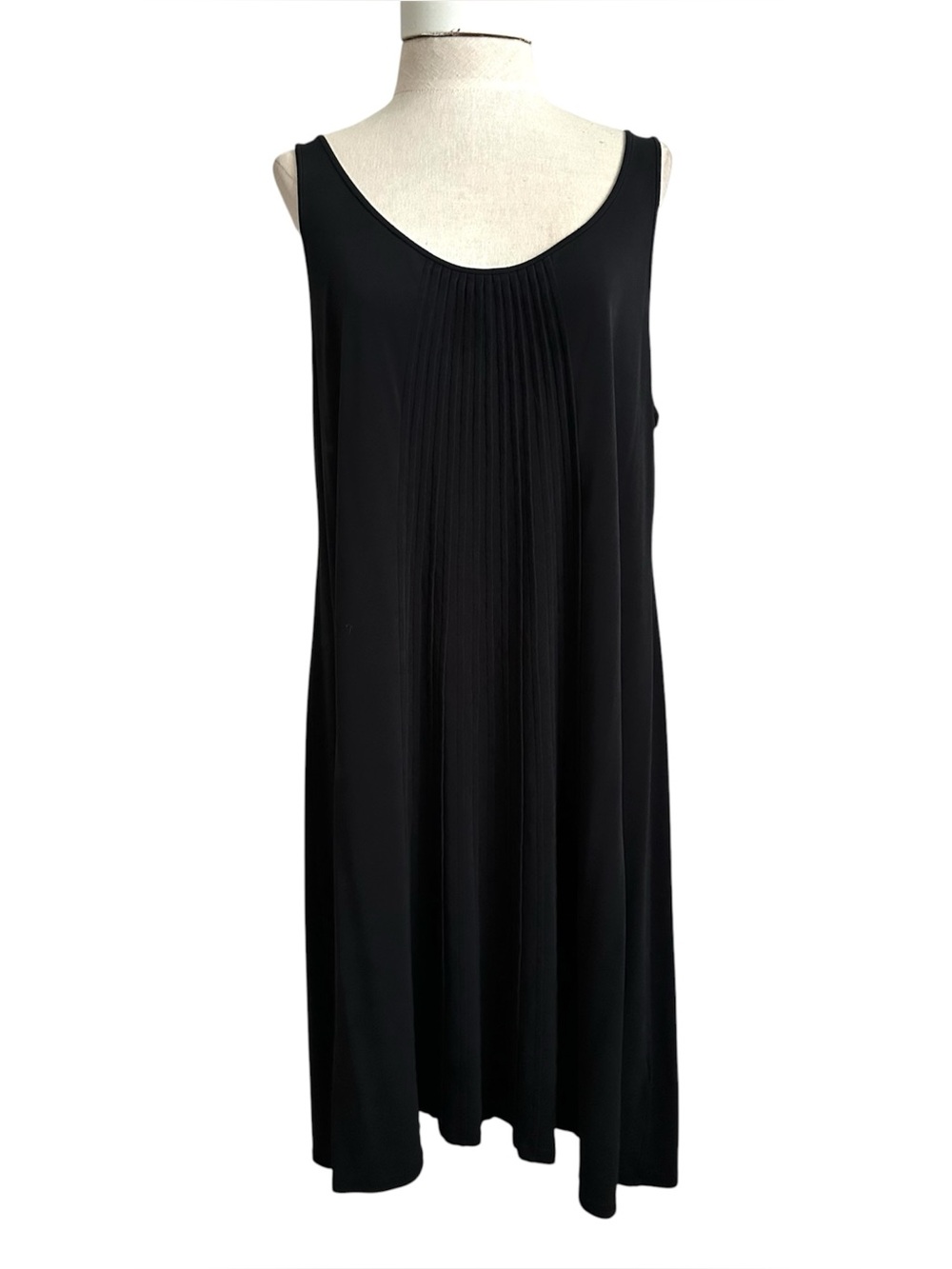 Eileen Fisher Silk Jersey pleated Tank Dress Large